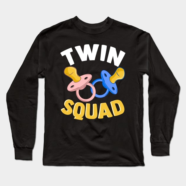 Cute & Funny Twin Squad Twinning Baby Pacifiers Long Sleeve T-Shirt by theperfectpresents